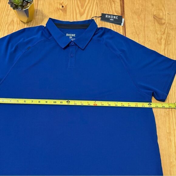 NWT RHONE Delta Pique Polo Self Cooling Navy Blue Men’s XXL Performance Golf (2) - Picture 5 of 9